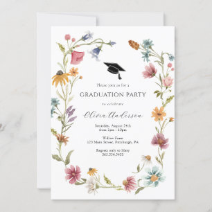 Wildflower Graduation Party Invitation