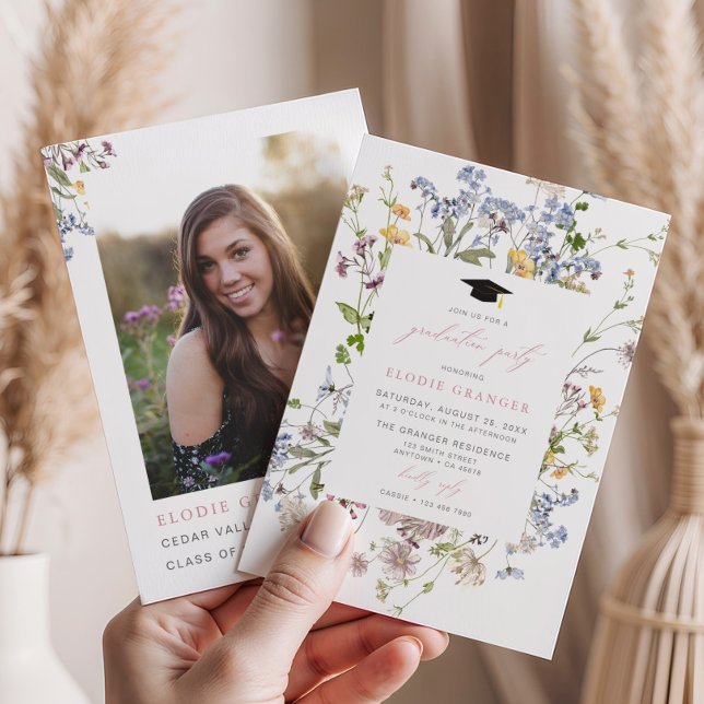 Wildflower Graduation Party Invitation Whimsical (Creator Uploaded)