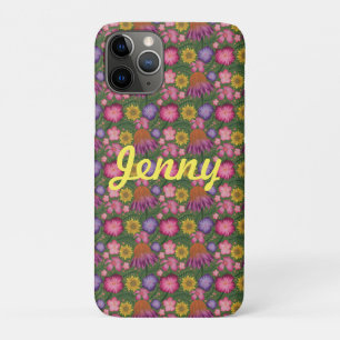 Wildflower Green Floral Personalized iPhone 11 Pro Case