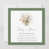 Wildflower Green Garden Baby in Bloom Baby Shower
