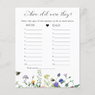 Wildflower Greenery Baby Shower Game