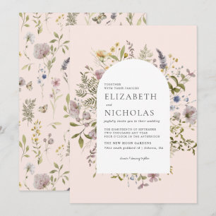 Wildflower Greenery Botanical Wedding Invitation
