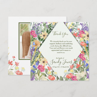 Wildflower Greenery Celebration of Life Thank You Card