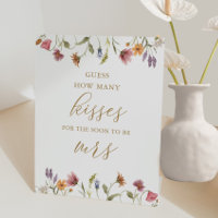 Wildflower Guess How Many Kisses Bridal Game