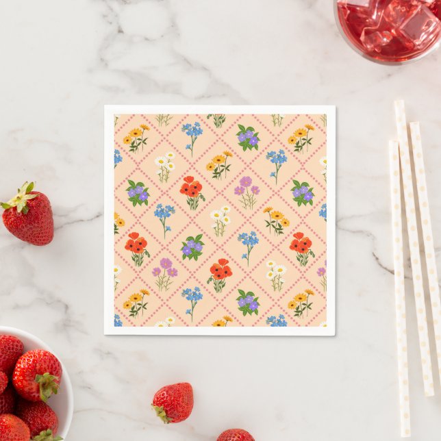 Wildflower Harlequin Garden Napkin (Insitu)