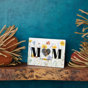 Wildflower Heart Photo Name Mother's Day Plaque