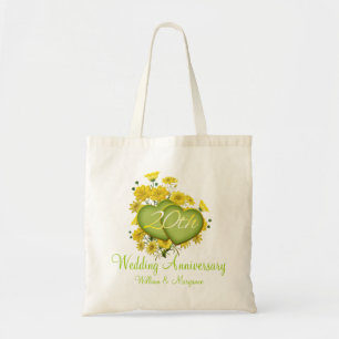 Wildflower Hearts 20th Wedding Anniversary Party Tote Bag