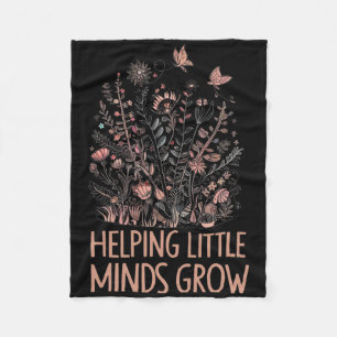 Wildflower Helping Little Minds Grow Teacher Back Fleece Blanket