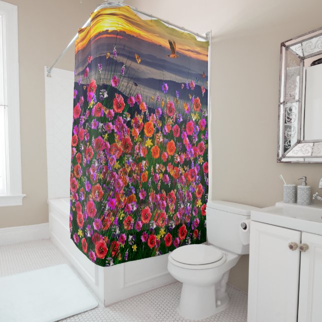 WildFlower Hills Shower Curtain (In Situ)