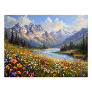 Wildflower Hillside Overlooking Crystal River Poster