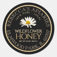 Wildflower Honey Black Daisy Custom Product Label