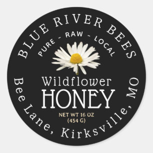 Wildflower Honey Black Daisy Custom Product Label