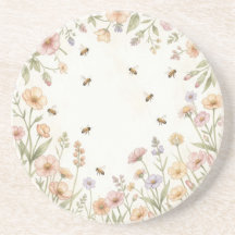 Wildflower Honey Coaster – Cute Cottagecore Bees