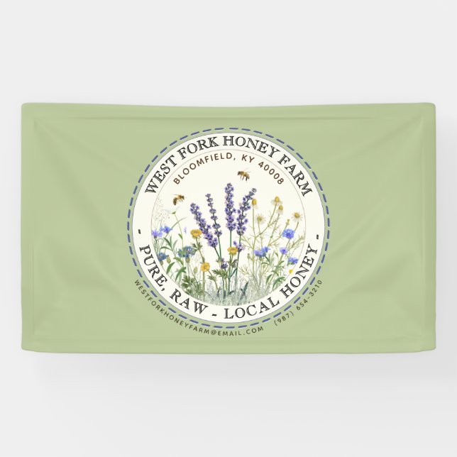 Wildflower Honey Green Banner  (Horizontal)