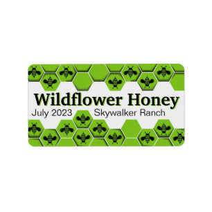 Wildflower Honeycomb Honey Jar Label