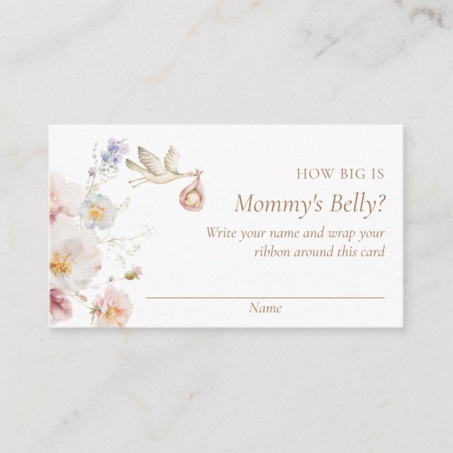 Wildflower How Big is Mommy's Belly Game Enclosure Card (Front)