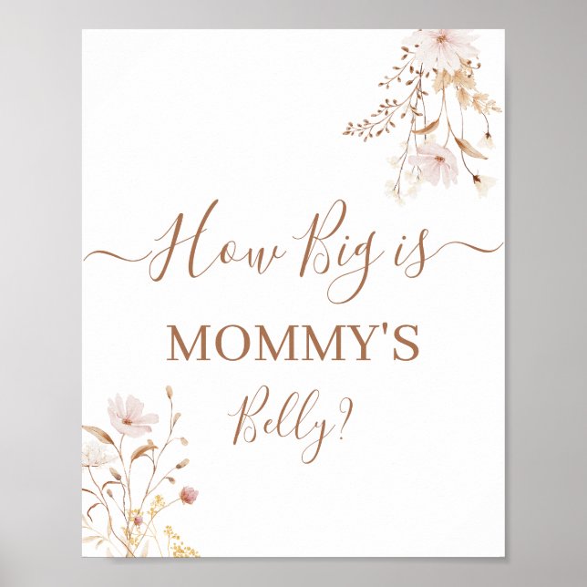 Wildflower How Big is Mommy's Belly sign (Front)