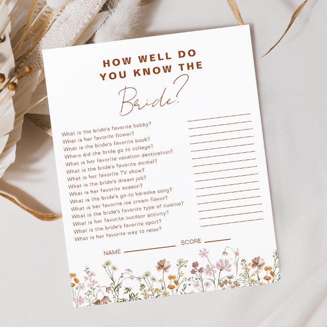 Wildflower How Well Do You know the Bride Flyer (Creator Uploaded)