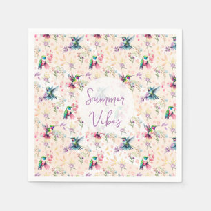 Wildflower & Hummingbird Summer Vibes Napkin