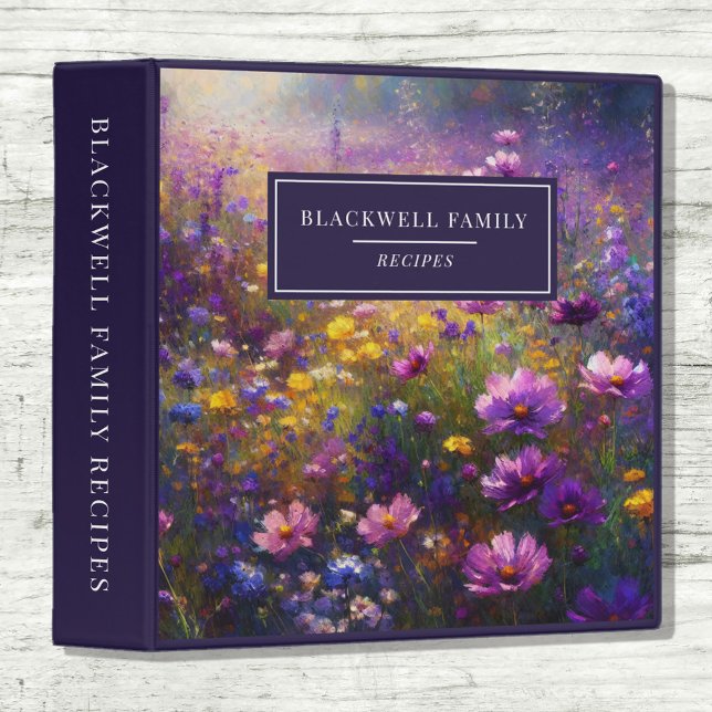 Wildflower Impressionist Painting Family Recipe Binder (Creator Uploaded)