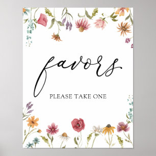 Wildflower In Bloom Favors Sign