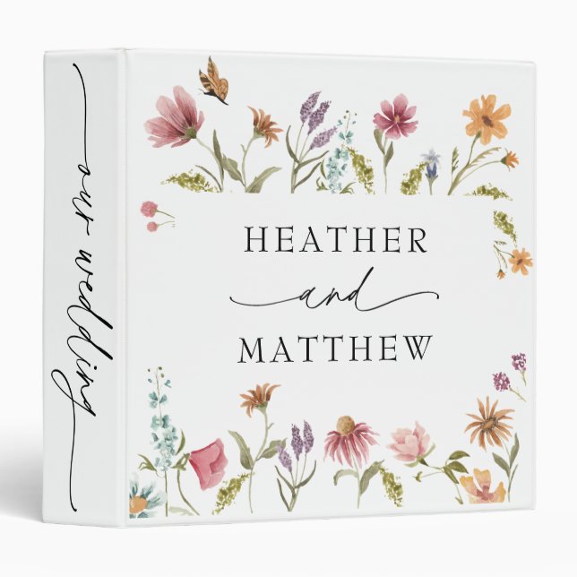 Wildflower in Bloom Our Wedding Album Binder (Front/Spine)