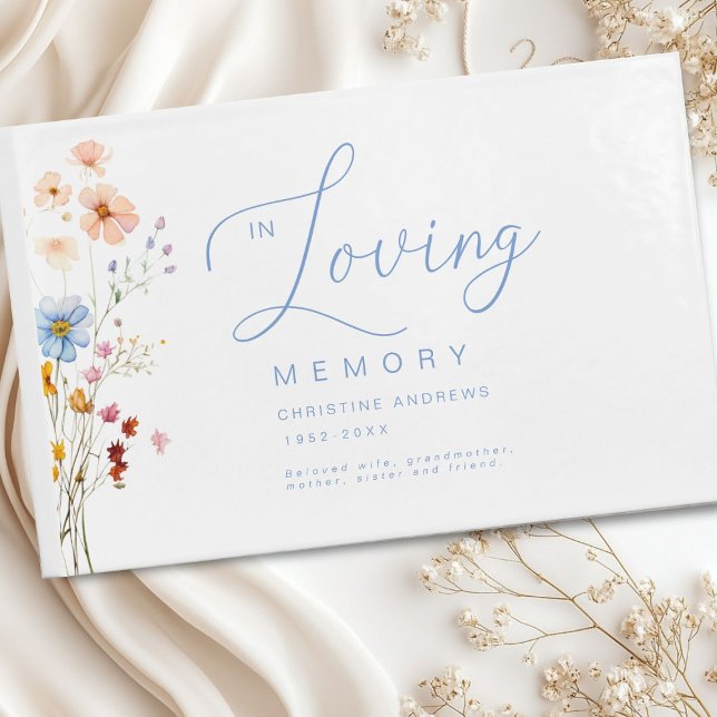 Wildflower "In Loving Memory" Funeral  Guest Book (Wildflower "In Loving Memory" Funeral Guest Book)
