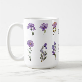 Wildflower in purple watercolor coffee mug
