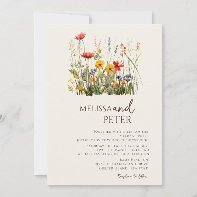 Wildflower  invitation (Front)