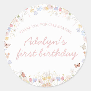 Wildflower Isn't She Onederful Birthday Stickers