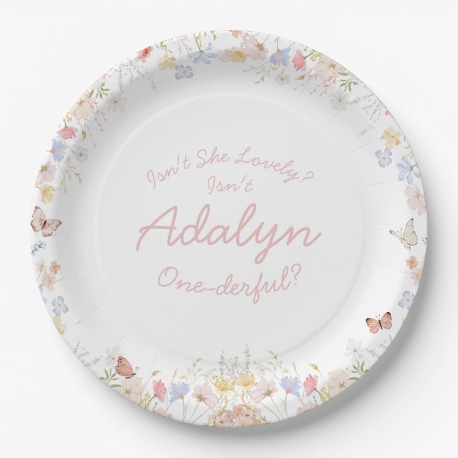 Wildflower Isn't She Onederful Paper Plates (Front)