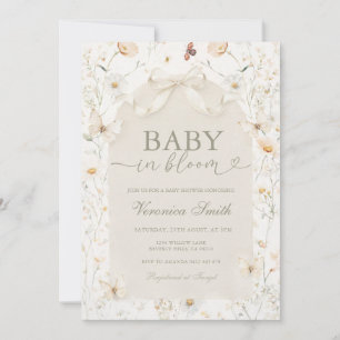 Wildflower ivory Baby in Bloom Baby Shower Invitation