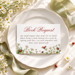 Wildflower Ladybug Baby Shower Books For Baby Enclosure Card