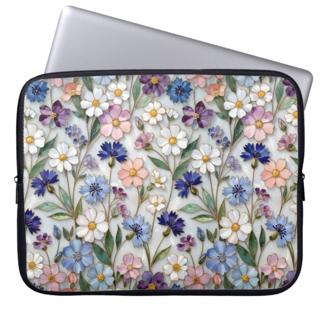 Wildflower Laptop Sleeve Floral Pattern Case (Front)