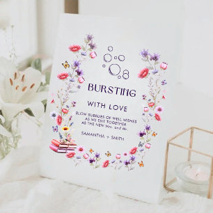 Wildflower Lavender Bursting with Love Bridal Pedestal Sign