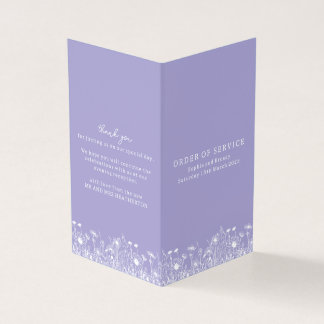 Wildflower Lavender Order of Service Programme