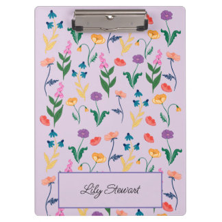 Wildflower Lavender Personalized Clipboard