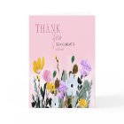 Wildflower Lawn Personalized Pink Thank You Card