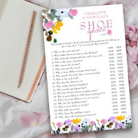 Wildflower Lawn Wedding Couples Shower Shoe Game