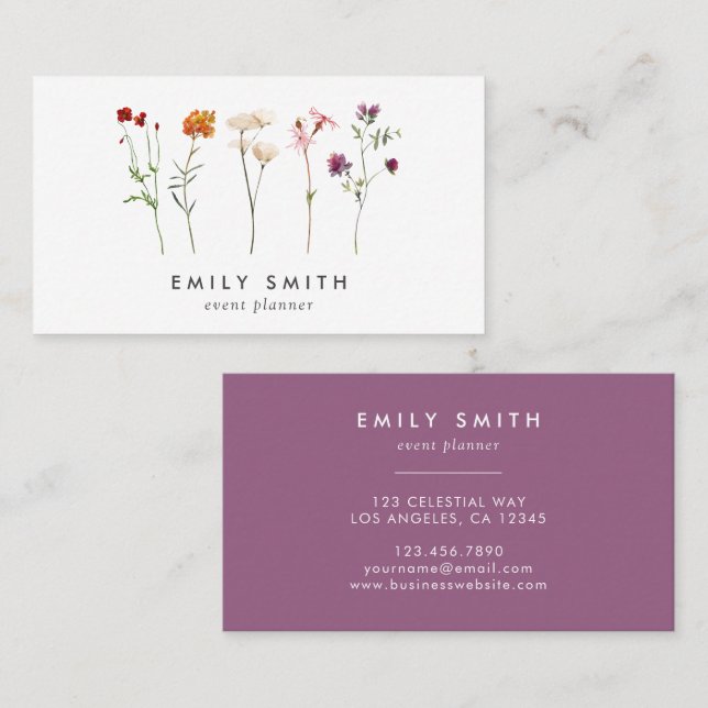 Wildflower Lesbian Pride Business Card (Front/Back)