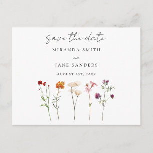 Wildflower Lesbian Pride Floral Save the Date  Invitation Postcard