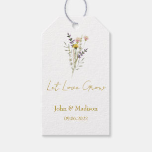 Wildflower Let love grow wedding seed  Gift Tags