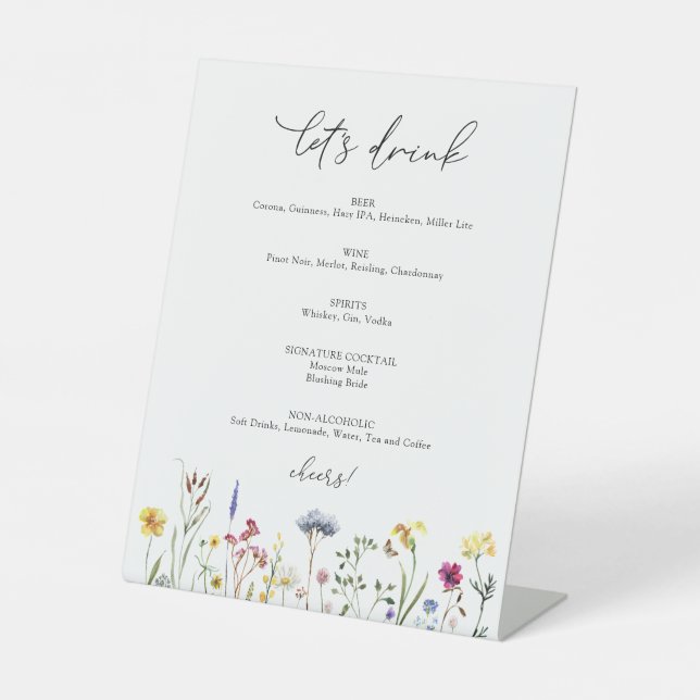 Wildflower Let's Drink Bar Sign (Front)