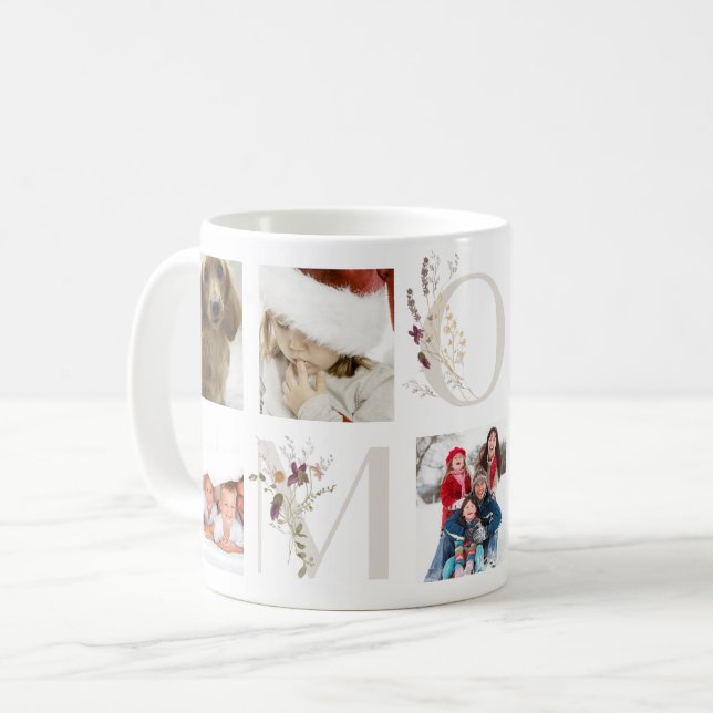 Wildflower Letters MOM | Mother's Day Coffee Mug (Front Left)