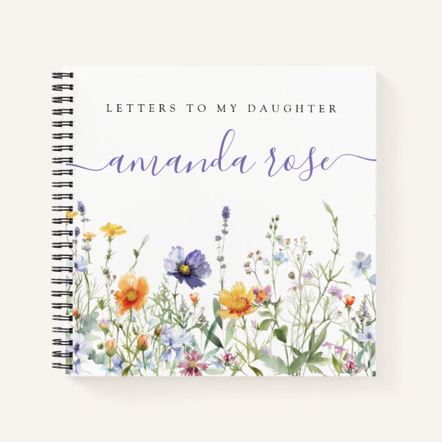 Wildflower Letters to My Daughter Keepsake Memory Notebook (Front)