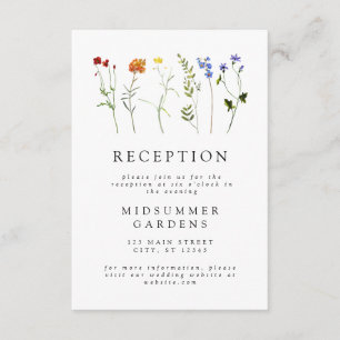 Wildflower LGBTQ Gay Pride Wedding Reception Info Enclosure Card