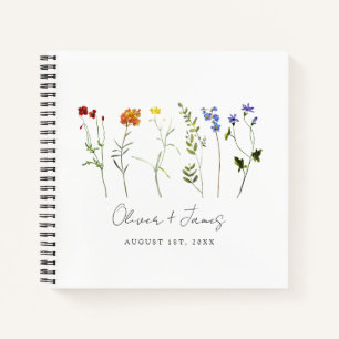 Wildflower LGBTQ Pride Floral Wedding Guest Book