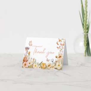 Wildflower Little Butterfly Baby Shower Thank You Card