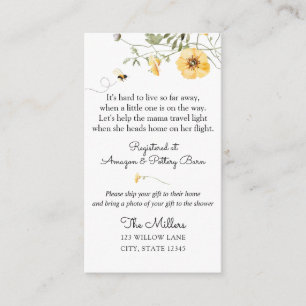 Wildflower Long Distance baby shower Enclosure Card