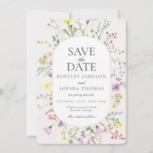 Wildflower Love is in Bloom Save the Date Invitation